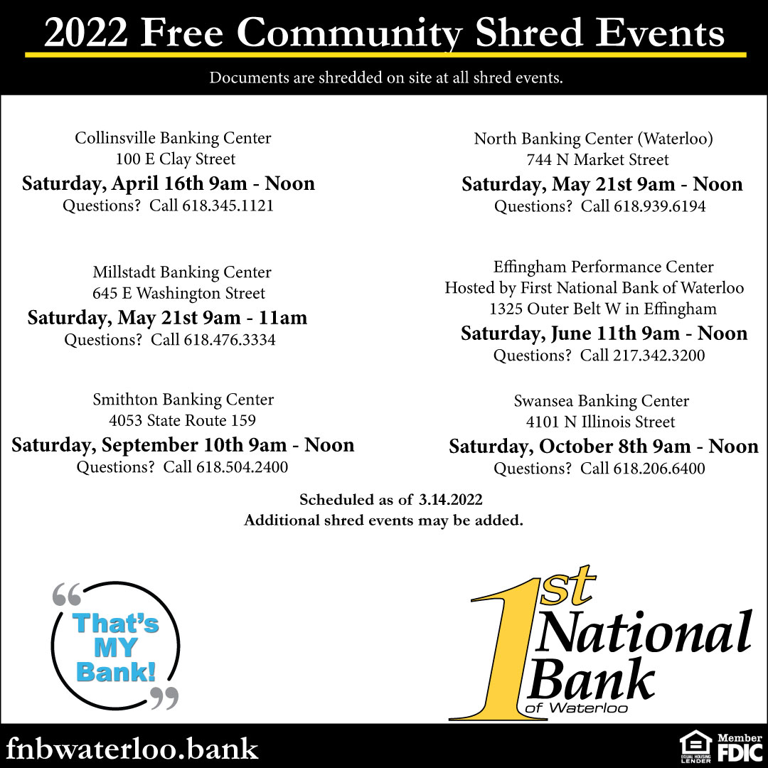 2022ShredDays First National Bank of Waterloo